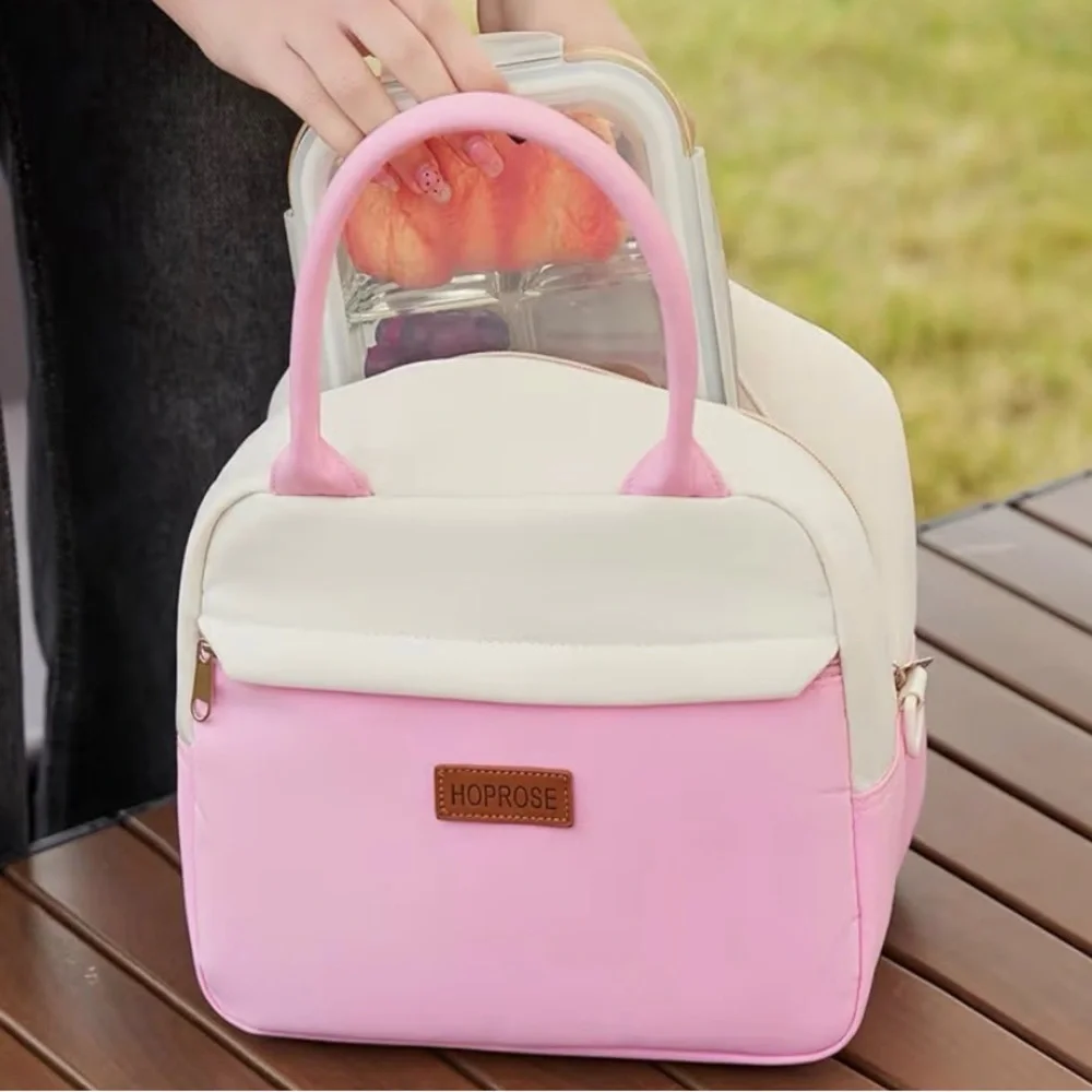Pink and Cream Women's cooler lunch bag Pretty on Pink Collection. - Picture 2 of 9